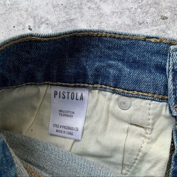 Pistola Izzy High Rise Slim Biker Bermuda Denim Short Size 24 - Picture 8 of 10